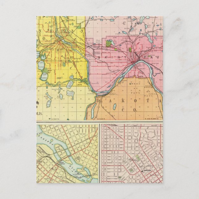 Paul, Minneapolis, Minnesota Postkarte (Vorderseite)