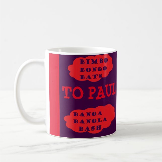 Paul mit Liebe lila Design Spaß Logo auch Kaffeetasse (Links)