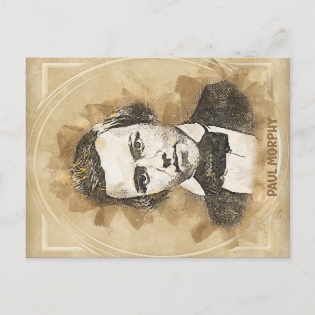 Paul Morphy, Schachspieler Postkarte (Vorderseite)