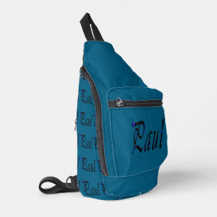 "Paul" Name in Blau und Schwarz, Crossbody Bag