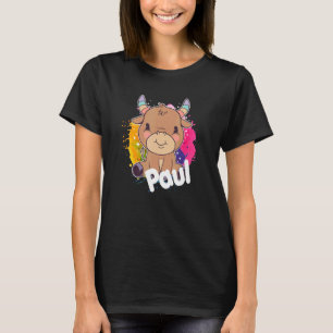 PAUL Niedlich Boy Name mit bezaubernder Kuh T-Shirt