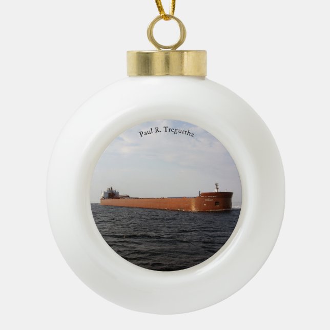 Paul R. Tregurtha Ball oder Schneeflocke Keramik Kugel-Ornament (Vorderseite)