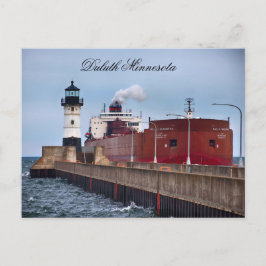 Paul R. Tregurtha Ship and Lighthouse, Minnesota Postkarte