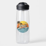 Paul Retro Sunset Name Design Trinkflasche<br><div class="desc">Retro sunset style design featuring the name Paul with vintage palm trees,  ocean waves,  and birds. Perfect personalized gift idea for anyone named Paul with a classic retro beach sunset aesthetic.</div>
