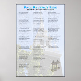 Paul Reveres Mitternachtsfahrt von Longfellow Poster