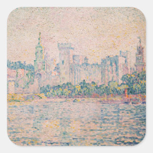 Paul Signac - Avignon, Morgen Quadratischer Aufkleber