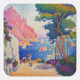 Paul Signac - Capo di Noli Quadratischer Aufkleber