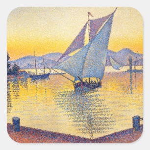 Paul Signac - Der Hafen bei Sonnenuntergang, Opus  Quadratischer Aufkleber