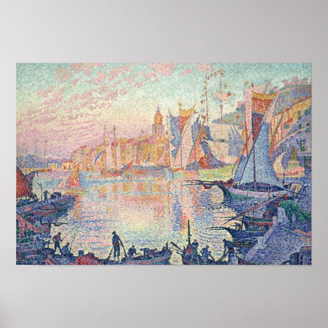 Paul Signac - Der Hafen von Saint-Tropez Poster (Vorne)