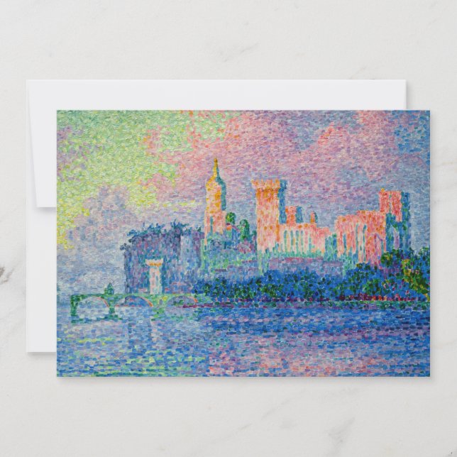 Paul Signac - Der Papstpalast, Avignon Einladung (Vorderseite)