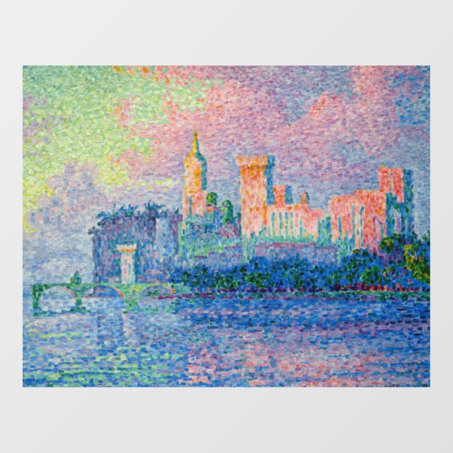 Paul Signac - Der Papstpalast, Avignon Fensteraufkleber (Blatt)