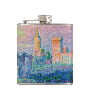 Paul Signac - Der Papstpalast, Avignon Flachmann