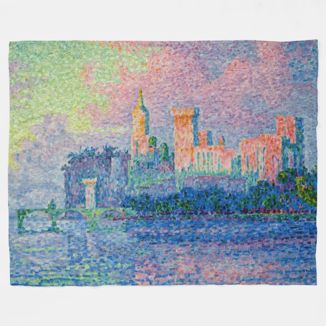 Paul Signac - Der Papstpalast, Avignon Fleecedecke (Vorderseite (Horizontal))