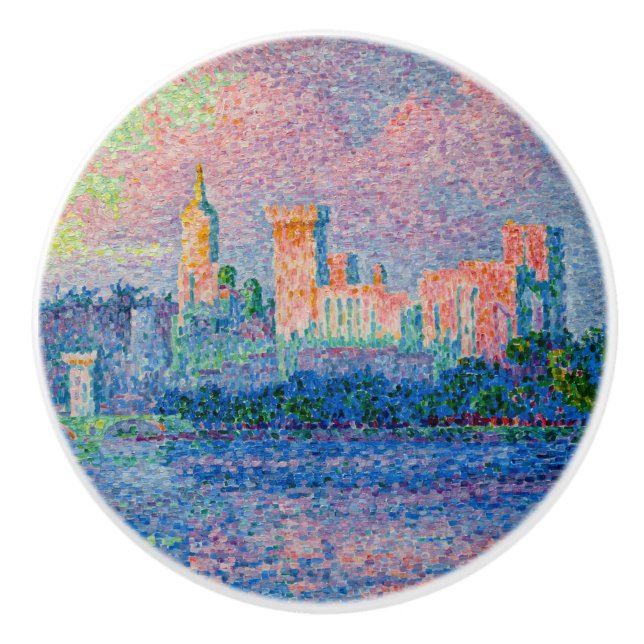 Paul Signac - Der Papstpalast, Avignon Keramikknauf (Vorderseite)