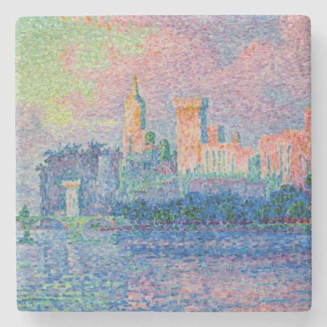 Paul Signac - Der Papstpalast, Avignon Steinuntersetzer (Vorderseite)