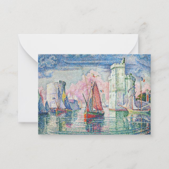 Paul Signac - Eingang von La Rochelle Mitteilungskarte (Vorderseite)