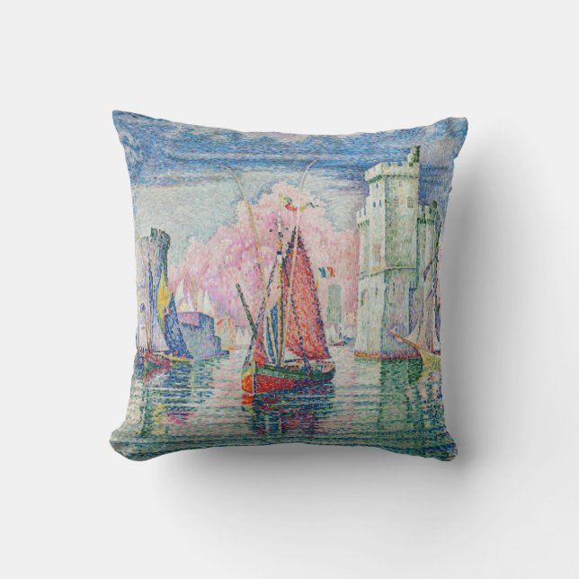 Paul Signac - Eintritt in den Hafen von La Rochell Kissen (Vorderseite)