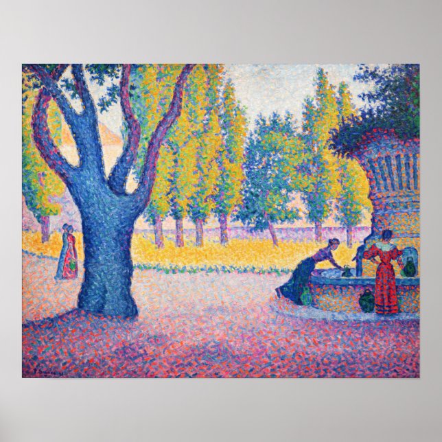Paul Signac - Fountain des Lices, Saint-Tropez Poster (Vorne)