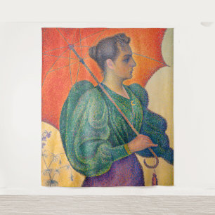 Paul Signac - Frau mit einem Sonnenschirm Wandteppich