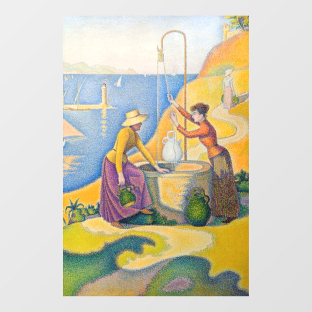 Paul Signac - Frauen am Brunnen Fensteraufkleber (Blatt)