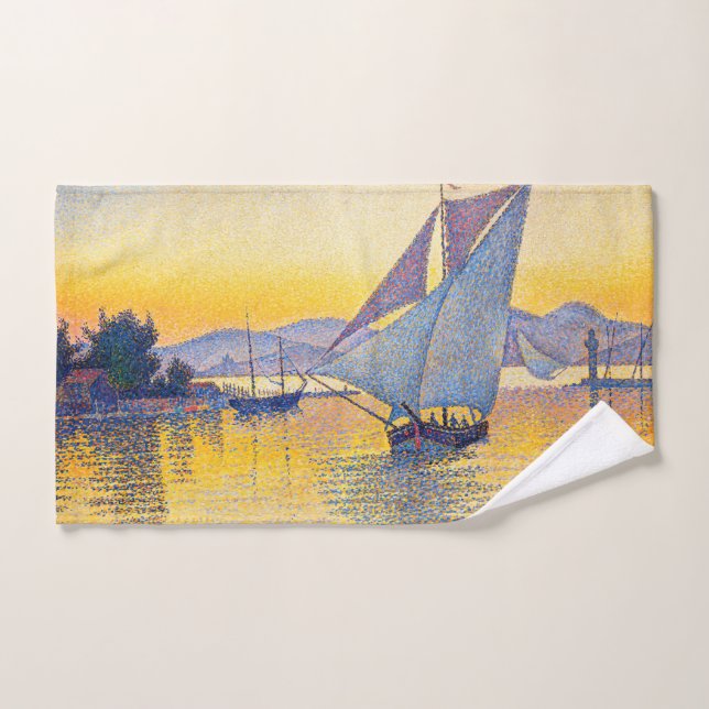 Paul Signac - Le Port au coucher du soleil, Opus 2 (Serviette à main)