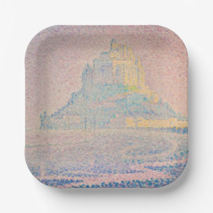 Paul Signac - Mont Saint Michel, Nebel und Sonne Pappteller