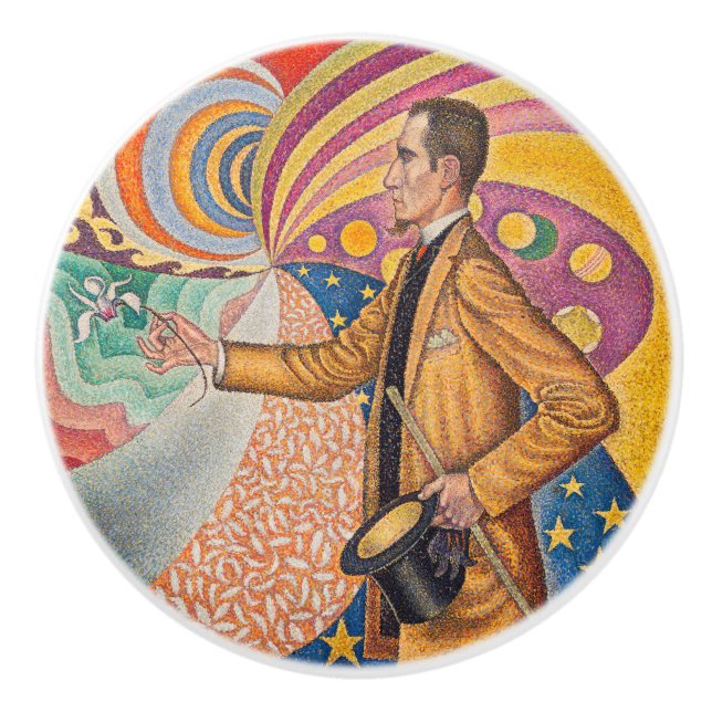 Paul Signac - Portrait von Felix Feneon, Opus 217 Keramikknauf (Vorderseite)