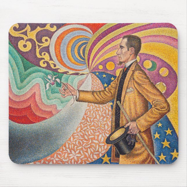 Paul Signac - Portrait von Felix Feneon, Opus 217 Mousepad (Vorne)