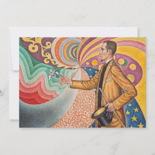 Paul Signac - Porträt von M Felix Feneon, Opus 217 Dankeskarte