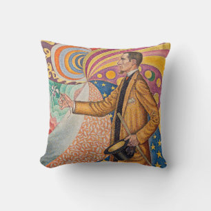Paul Signac - Porträt von M Felix Feneon, Opus 217 Kissen