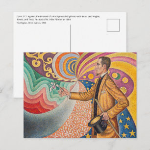 Paul Signac - Porträt von M Felix Feneon, Opus 217 Postkarte