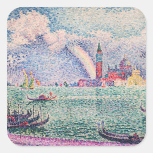 Paul Signac - Regenbogen, Venedig Quadratischer Aufkleber