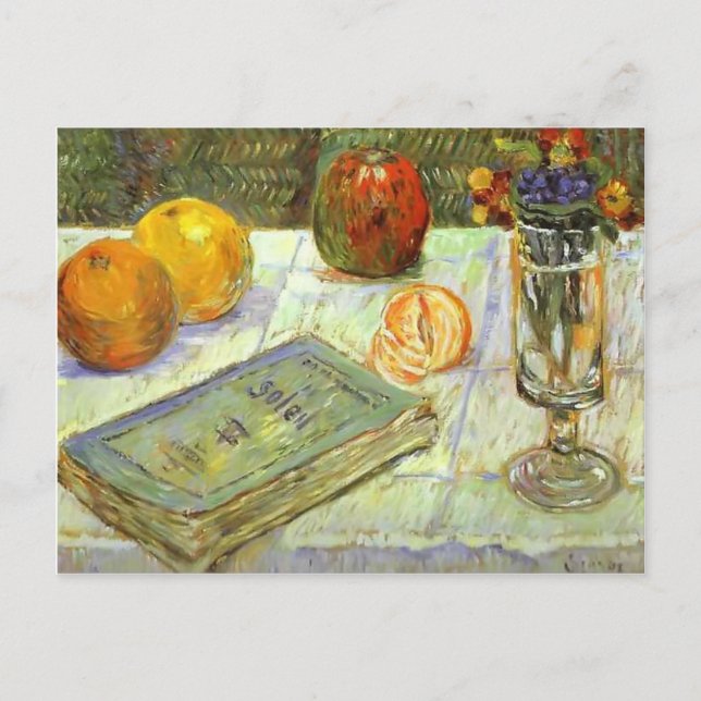 Paul Signac - Stillleben mit einem Buch Postkarte (Vorderseite)