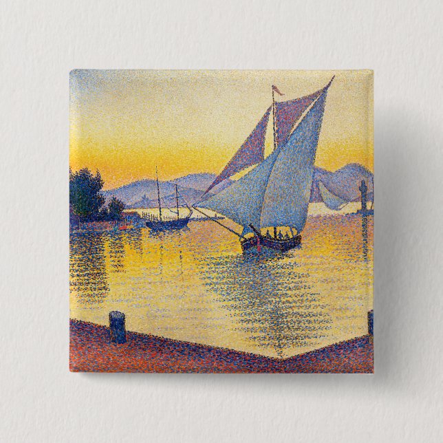 Paul Signac - The Port at Sunset, Opus 236 Button (Vorderseite)