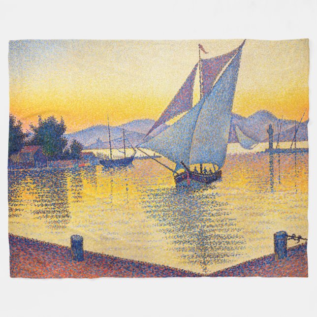 Paul Signac - The Port at Sunset, Opus 236 Fleecedecke (Vorderseite (Horizontal))