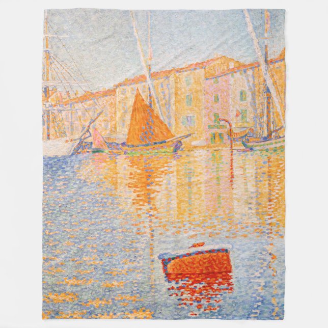 Paul Signac - The Red Buoy, Saint-Tropez Fleecedecke (Vorderseite)