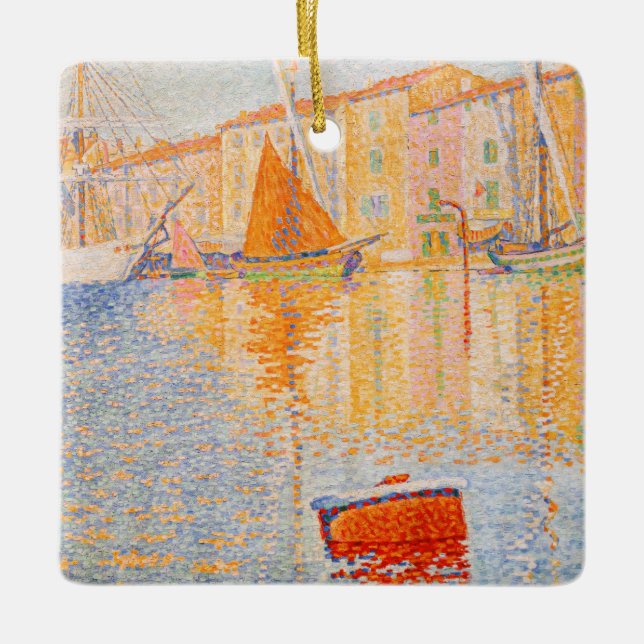 Paul Signac - The Red Buoy, Saint-Tropez Keramikornament (Vorderseite)