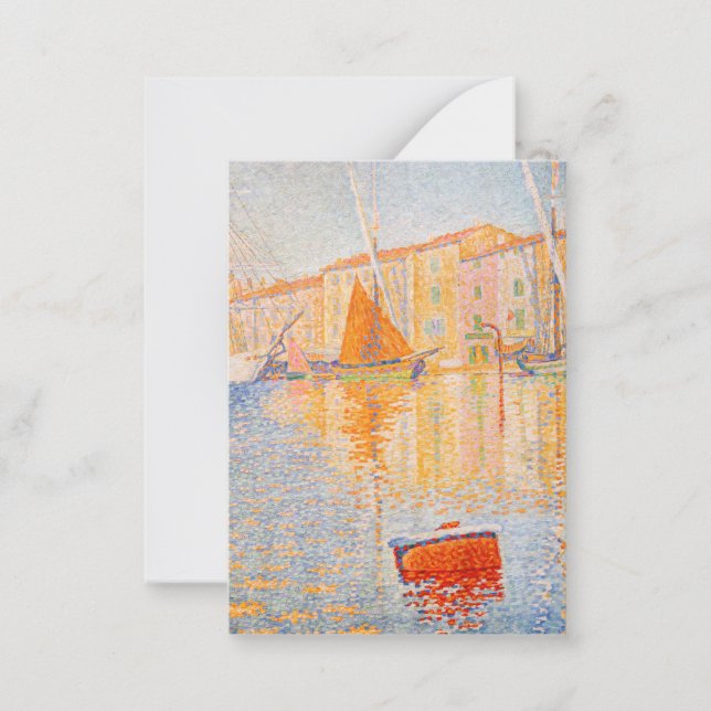 Paul Signac - The Red Buoy, Saint-Tropez Mitteilungskarte (Vorderseite)
