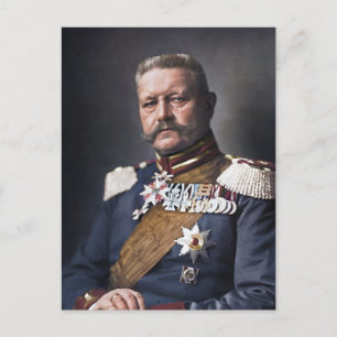 Paul von Hindenburg 1914 Colorized Postkarte