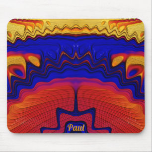 PAUL ~ Zany Hot Yellow, Red, Orange und Blue Mousepad