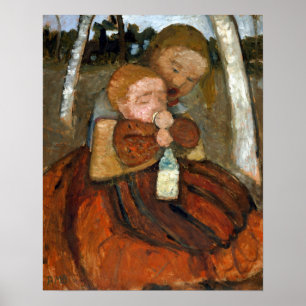 Paula Modersohn-Becker Girl mit Kleinkind Poster