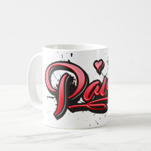 Paula red Heart Graffiti Tasse Kaffeetasse
