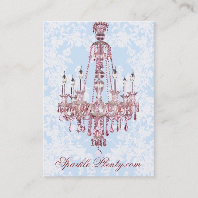 PauletteParis rosa Leuchter-mollige Visitenkarte (Vorderseite)