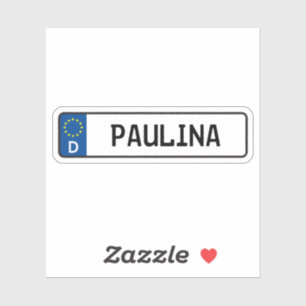 Paulina German Car License Plate Aufkleber