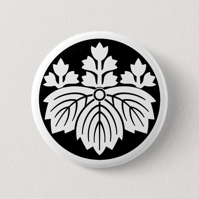 Paulownia aus Nadelblättern mit 53 Blüten in Reisk Button (Vorderseite)