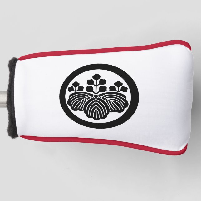 Paulownia mit 5-3 Blüten im Kreis Golf Headcover (Vorderseite)