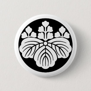 Paulownia mit 5&3 Blüten in Reisekuchen Button