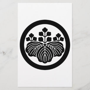 Paulownie mit 5&3 Blüten im Kreis Briefpapier