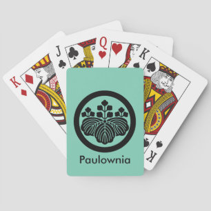 Paulownie mit 5&3 Blüten im Kreis Spielkarten