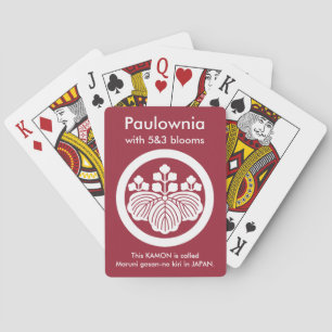 Paulownie mit 5&3 Blüten im Kreis Spielkarten